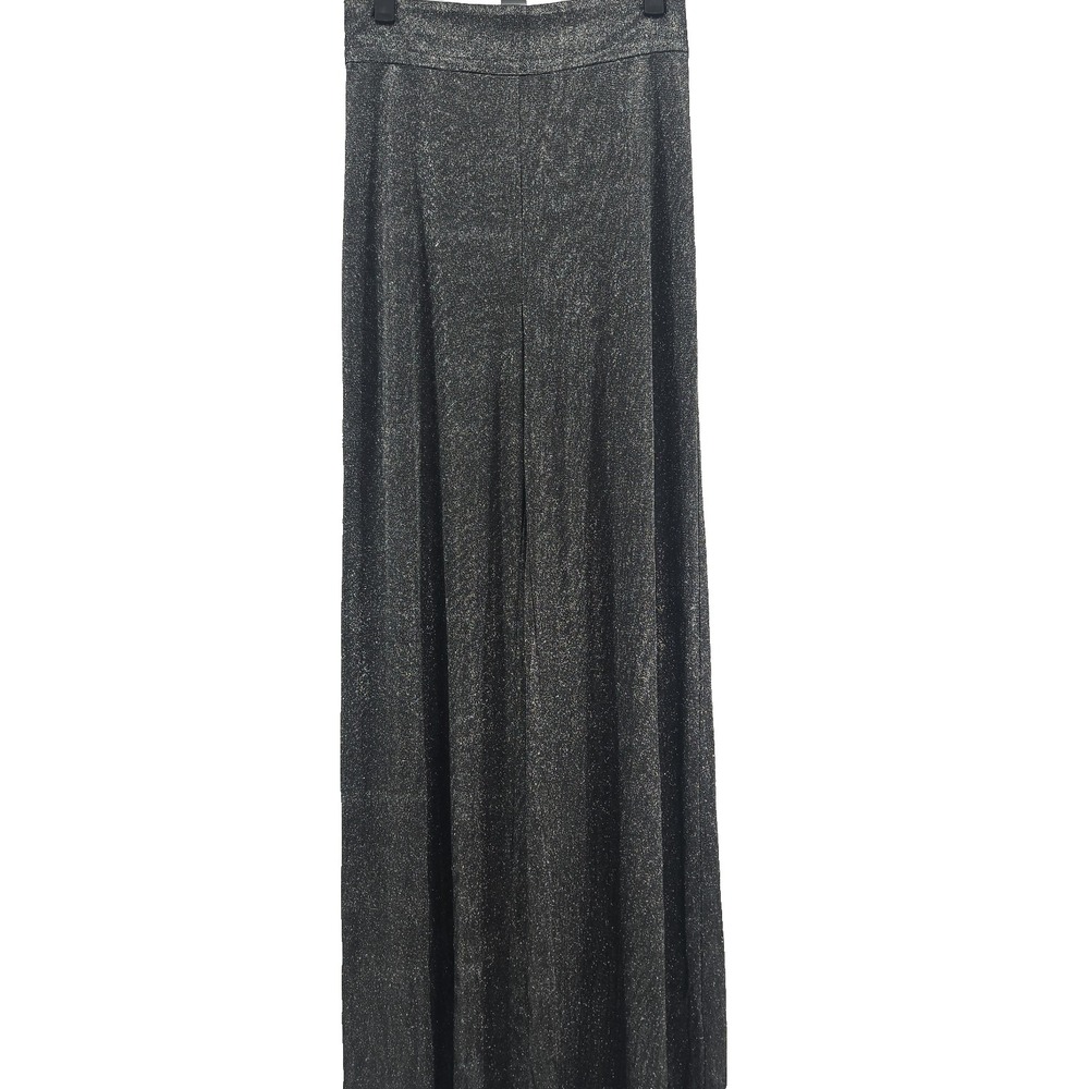 HOUSE of London Small Silver Sparkle Wide Leg High-Waist Palazzo Pants